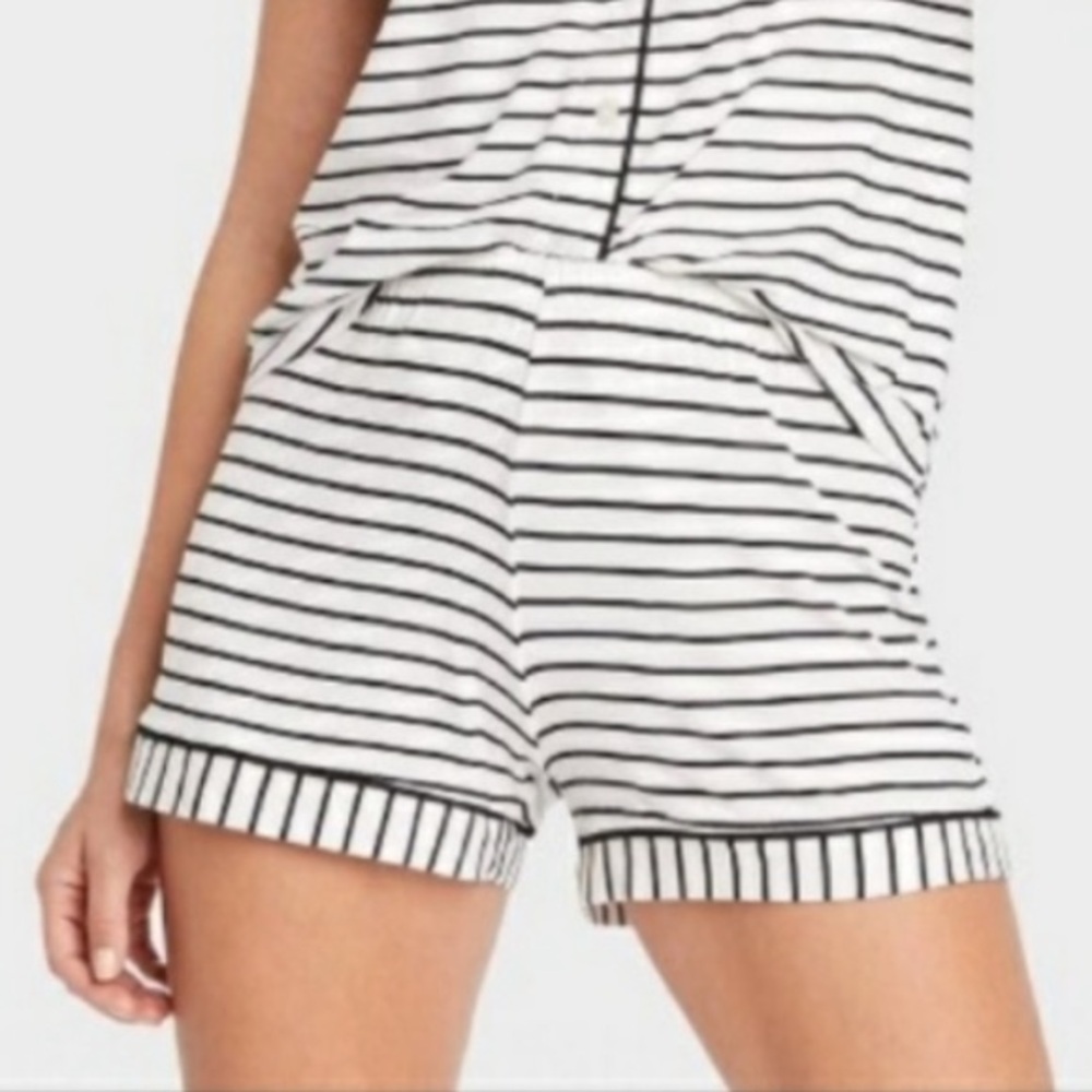 XXL Stars Above White Black Super Soft Pajama Sleep Short